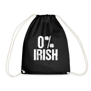 0% Irish Shirt - St. Patrick's Day Geschenk - Turnbeutel - Schwarz - Vorne