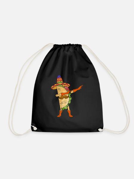 Dab Taco Mexiko vintage mexikanisch Geschenk - Turnbeutel - Schwarz
