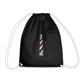 Phare mer cadeau eau étoile vintage amusement - Sac de sport léger - noir - Devant
