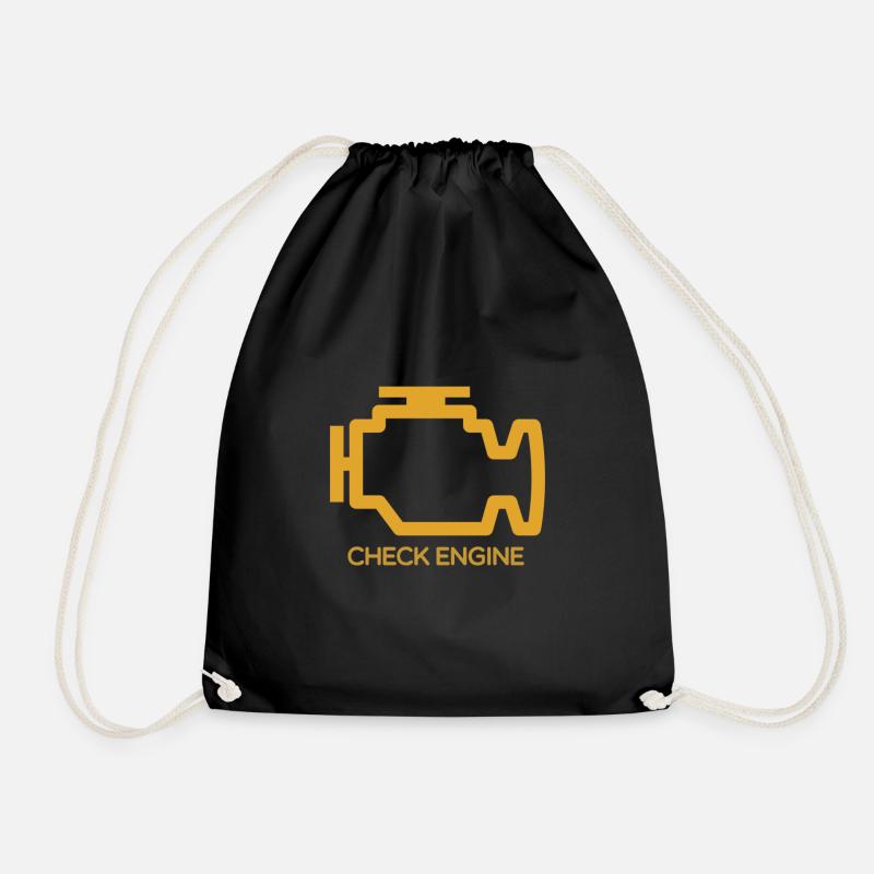 Check Engine - Drawstring Bag - black