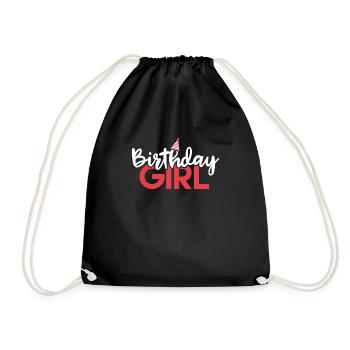 Chemise anniversaire fille - cadeau - Sac de sport léger - noir - Devant