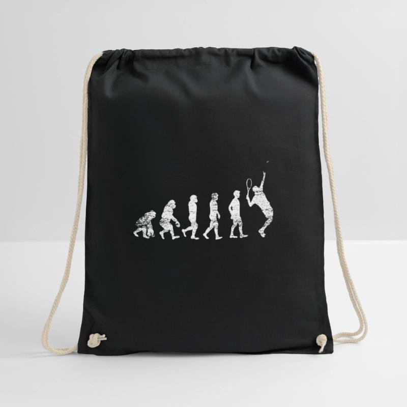 Tennis evolution development ball racket game Drawstring Bag