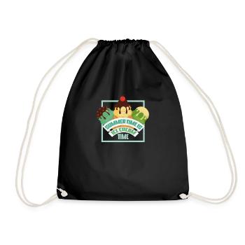 Party Geschenk Eiscreme Urlaub Sonne Strand Spruch - Turnbeutel - Schwarz - Vorne