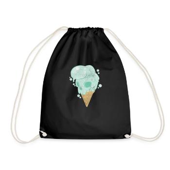 Eiscreme Eis Waffel Sommer Kinder Geschenk Party - Turnbeutel - Schwarz - Vorne
