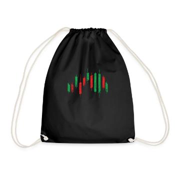 Stock Market Shares Capital Market Money Wall Street Trading - Drawstring Bag - black - Front
