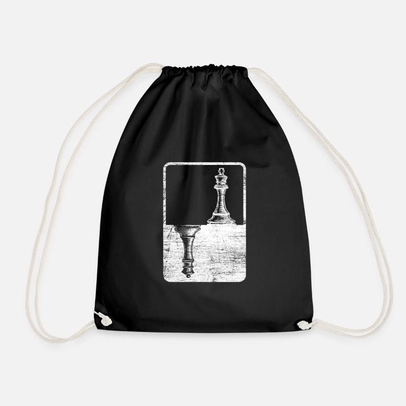Schach Bauer Läufer Springer Geschenk Idee Nerds - Turnbeutel - Schwarz