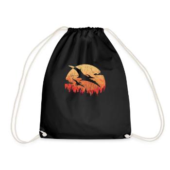 Dino cadeau enfant fils dinosaure silhouette Rex - Sac de sport léger - noir - Devant