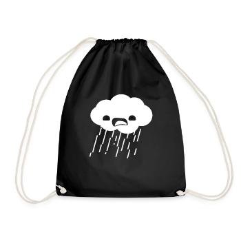 Regenwolke Traurig Gefühl Geschenk Regen Weinen - Turnbeutel - Schwarz - Vorne