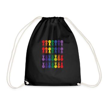 Rainbow CSD Diversity Tolerance Gift Gender - Drawstring Bag - black - Front