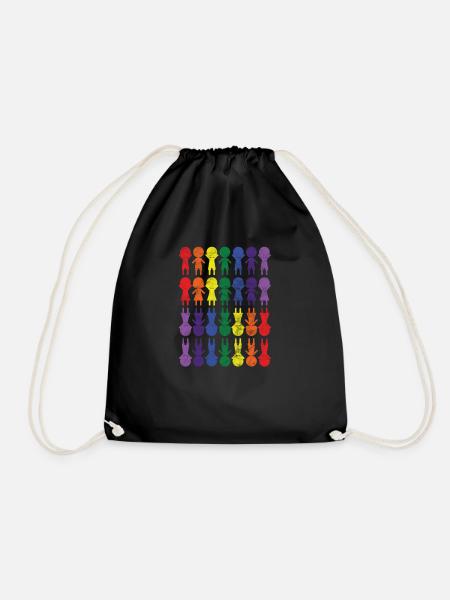 Regenbogen CSD Vielfalt Toleranz Geschenk Gender - Turnbeutel - Schwarz