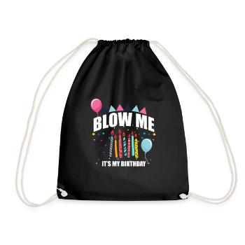 Birthday birthday gift party balloons - Drawstring Bag - black - Front