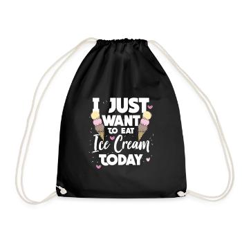 Aujourd'hui, je veux juste manger une idée de cadeau de crème glacée - Sac de sport léger - noir - Devant