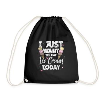 Ice cream ice cream delicious vintage waffle food gift - Drawstring Bag - black - Front