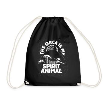 Baleine orque liberté poisson animal cadeau mer océan - Sac de sport léger - noir - Devant