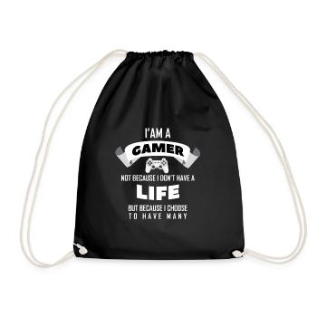 gamer - Turnbeutel - Schwarz - Vorne