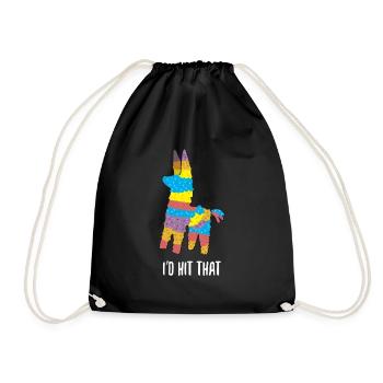 Pinata - Geburtstag - Geschenk - Turnbeutel - Schwarz - Vorne
