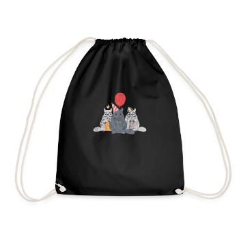 Chinchilla cartoon rodent bunny mouse party gift - Drawstring Bag - black - Front