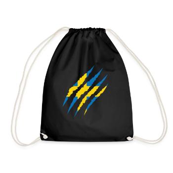 Suède - Football Drapeau Fan Coupe du monde - Sac de sport léger - noir - Devant