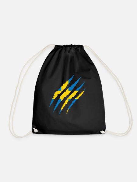 Schweden - Fußball Flagge Fan Weltmeisterschaft - Turnbeutel - Schwarz