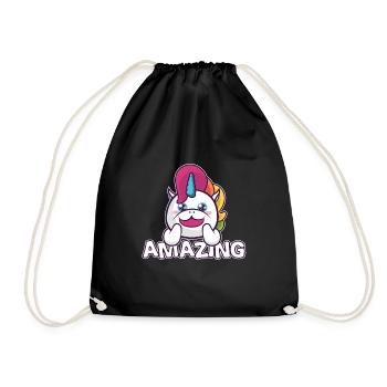 Amazing Unicorn - Tolles Einhorn - Turnbeutel - Schwarz - Vorne