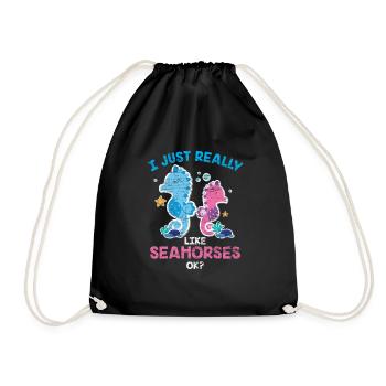 Hippocampe hippocampe poisson mer océan cadeau - Sac de sport léger - noir - Devant