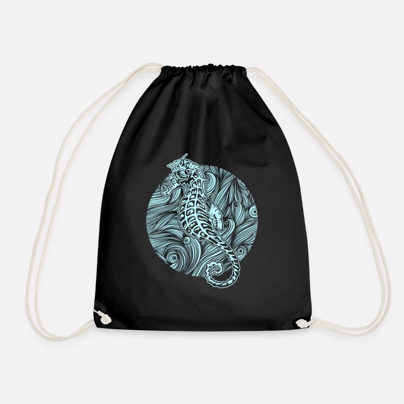 Hippocampe hippocampe poisson mer océan cadeau - Sac de sport léger - noir