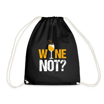 Why not Wine? - Drawstring Bag - black - Front