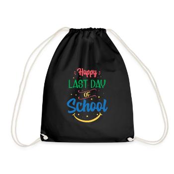 Happy last Day of School - graduation - Drawstring Bag - black - Front