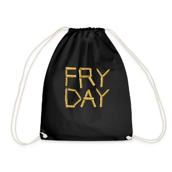 Fry day Friday fries - Drawstring Bag - black - Front