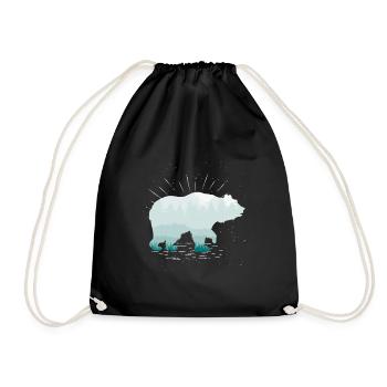 Ours forêt brun ours zoo zoo prédateur cadeau - Sac de sport léger - noir - Devant