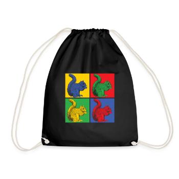 Écureuil noix forêt arbre animal cadeau vintage - Sac de sport léger - noir - Devant