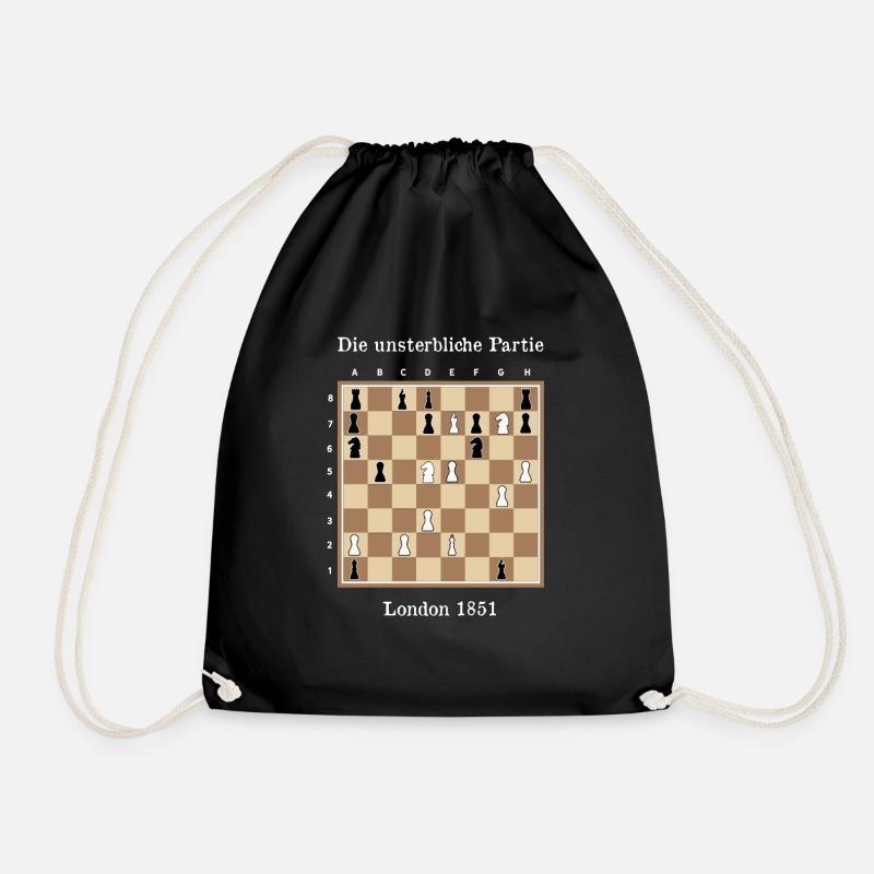 Die unsterbliche Partie - Immortal Game Schach - Turnbeutel - Schwarz
