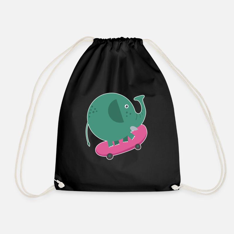 Skater Elefant - Turnbeutel - Schwarz