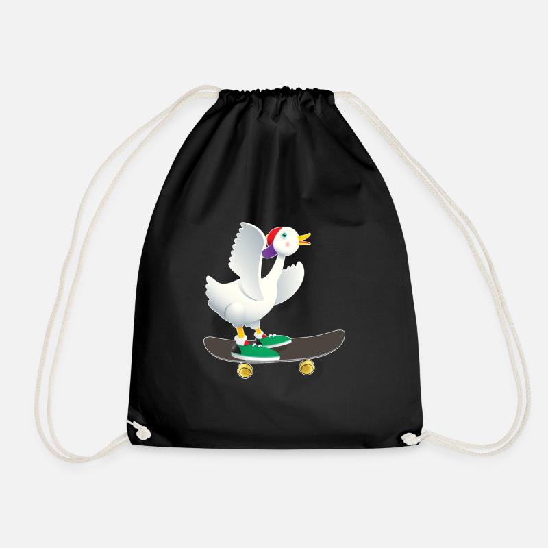 Skater Ente - Turnbeutel - Schwarz