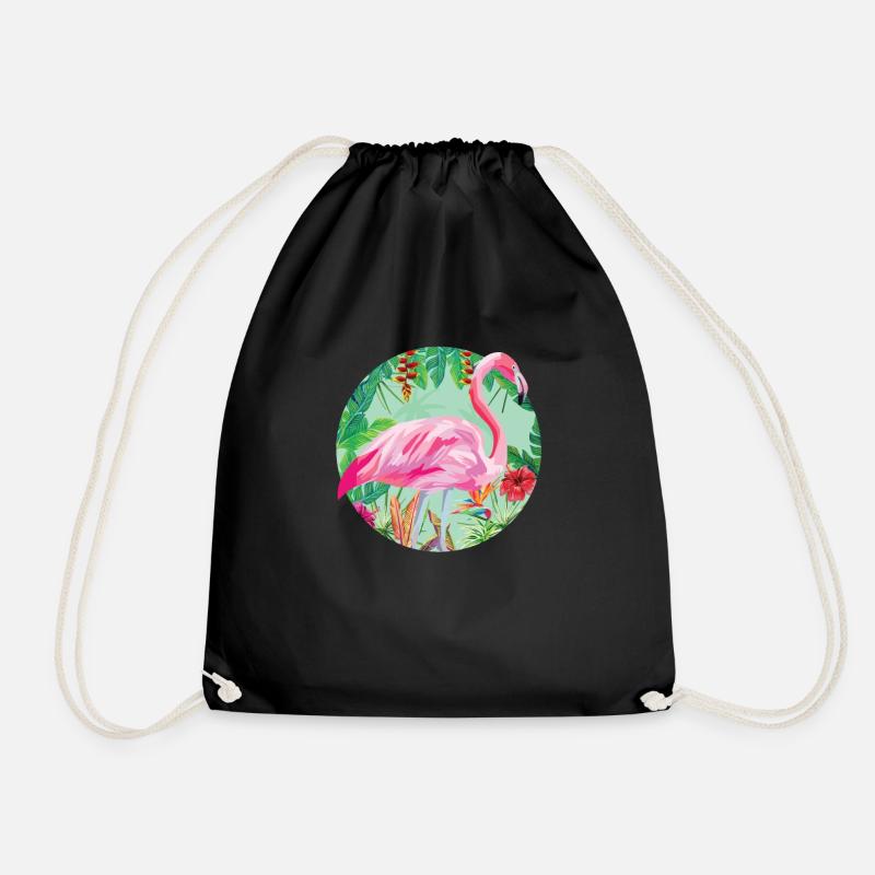 Flamingo - Turnbeutel - Schwarz