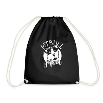 Funny Dog Pit Bull Mom Pit Bull Lover Gift - Drawstring Bag - black - Front