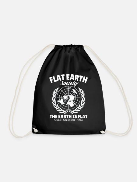 Flache Erde Astrologie Flat Earth Erde Geschenk - Turnbeutel - Schwarz