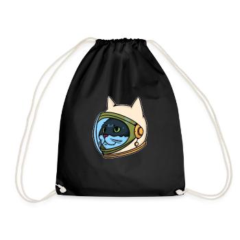 Astro cat - astronaute - chat - chaton - espace - Sac de sport léger - noir - Devant