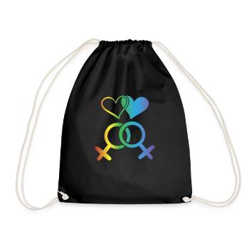 LGBT T-Shirt - Homosexuell - Gay - Lesbisch - CSD - Sac de sport léger - noir - Devant
