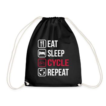 Eat Sleep Cycle Repeat - Turnbeutel - Schwarz - Vorne