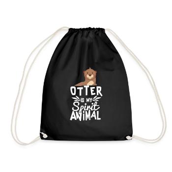 Niedlicher Otter ist mein Geist-Tier-lustiges Tier-Zitat - Turnbeutel - Schwarz - Vorne