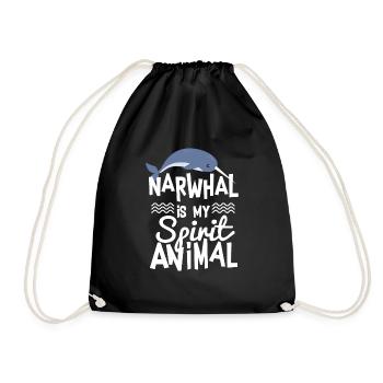 Le narval mignon est mon animal T-shirt d'esprit - Sac de sport léger - noir - Devant