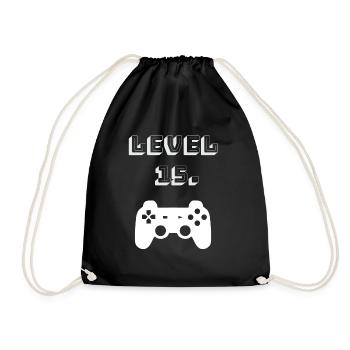 15 Birthday Gift Idea Gaming Geek - 15 Years - Drawstring Bag - black - Front
