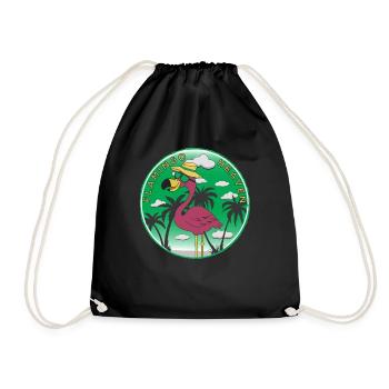 Flamingo Heaven - Turnbeutel - Schwarz - Vorne