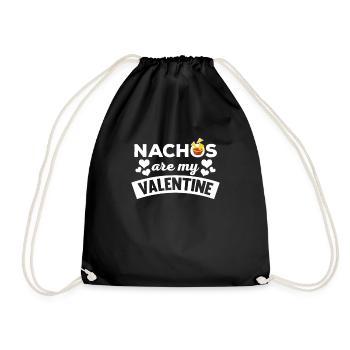 Cool Nachos Are My Valentine T-Shirt - Drawstring Bag - black - Front