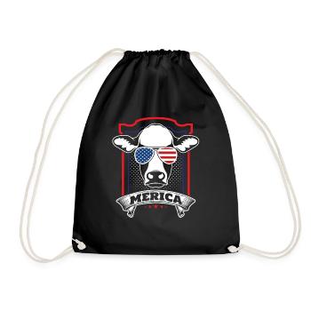 Amerikanische Patriot-Kuh - Turnbeutel - Schwarz - Vorne