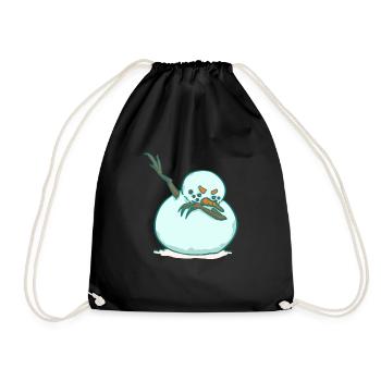 DAB snowman - winter - dancing - Drawstring Bag - black - Front