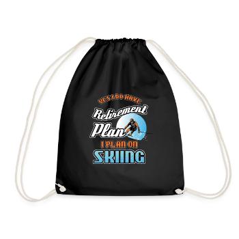 Retirement Plan On Skiing - Drawstring Bag - black - Front