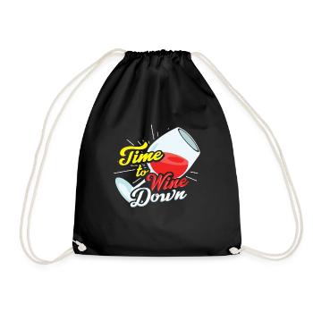 Time To Wine Down Wine Lovers T Shirt Cadeau - Sac de sport léger - noir - Devant