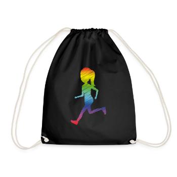 Regenbogen Laufshirt - Schwul Lesbisch - Turnbeutel - Schwarz - Vorne